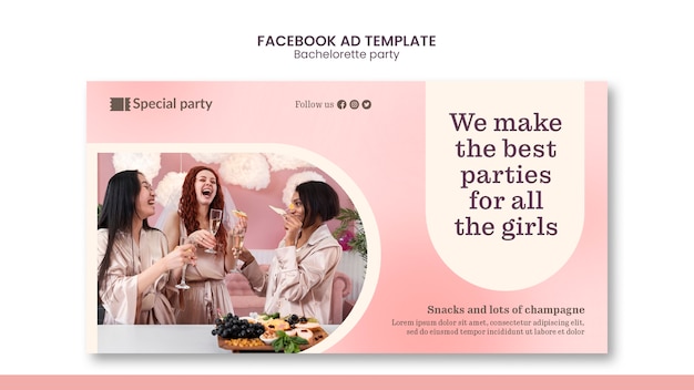 Free PSD gradient bachelorette party design template