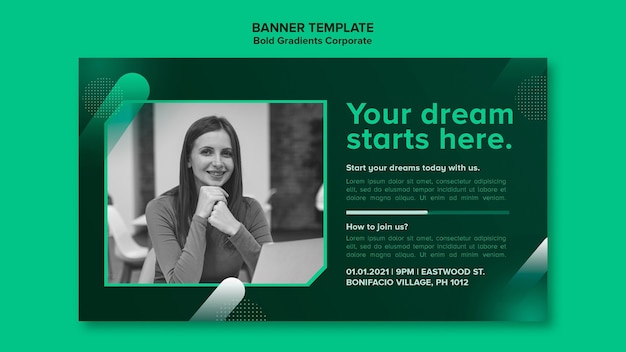 Gradient banner template for corporate career