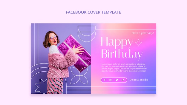 Free PSD gradient birthday template