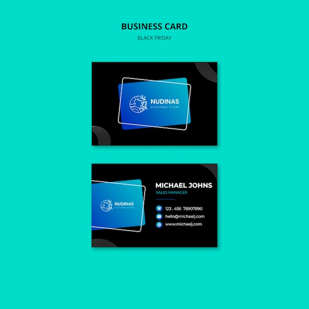 Free PSD gradient black friday business card