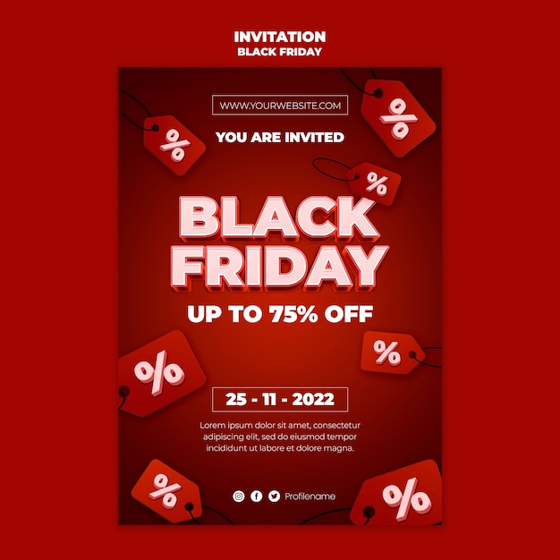 Free PSD gradient black friday template design