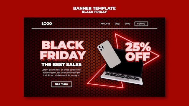 Free PSD gradient black friday template design