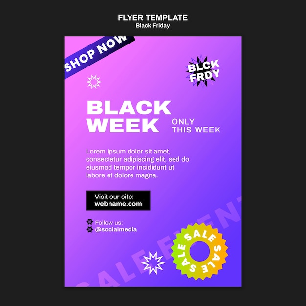 Free PSD gradient black friday template design