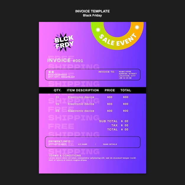 Gradient black friday template design