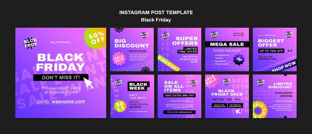 Gradient black friday template design