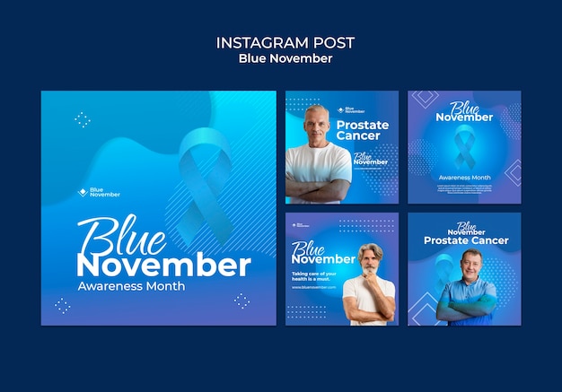 Gradient blue november template