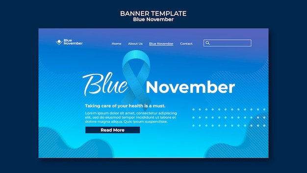 Free PSD gradient blue november template