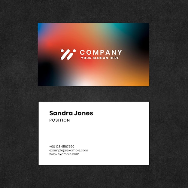 Free PSD gradient business card template psd for tech company in modern style