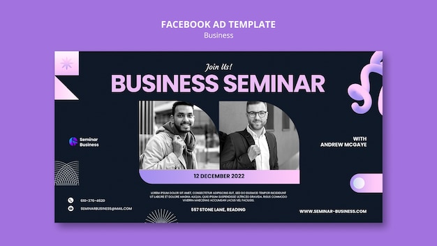 Free PSD gradient business solutions facebook template