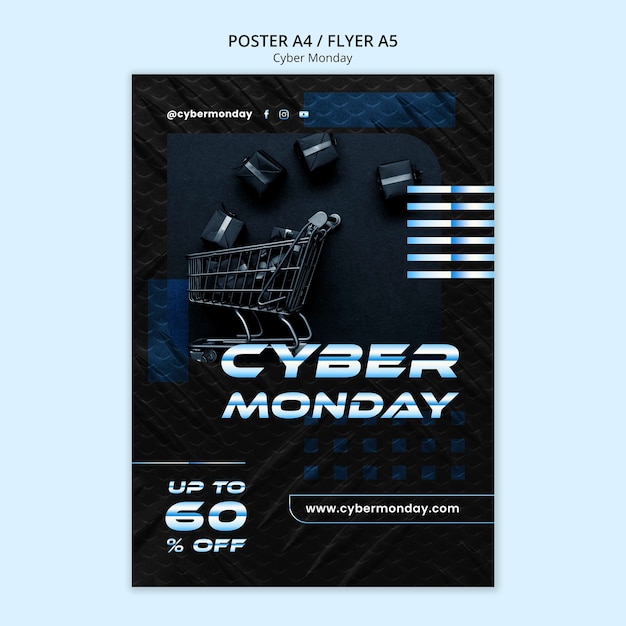 Free PSD gradient cyber monday template