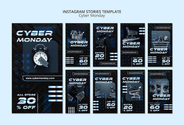 Free PSD gradient cyber monday template