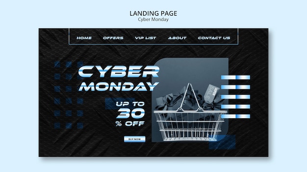 Free PSD gradient cyber monday template