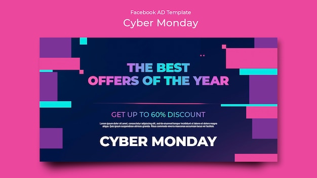 Free PSD gradient cyber monday template