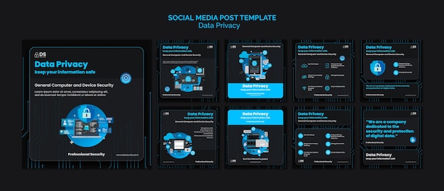 Free PSD gradient data privacy design template