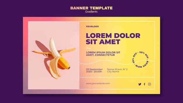 Free PSD gradient design banner template