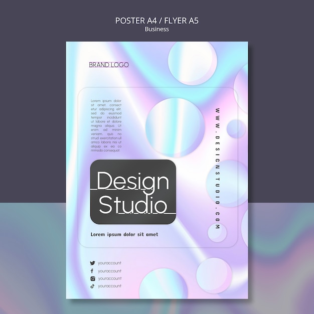 Free PSD gradient design studio  poster template