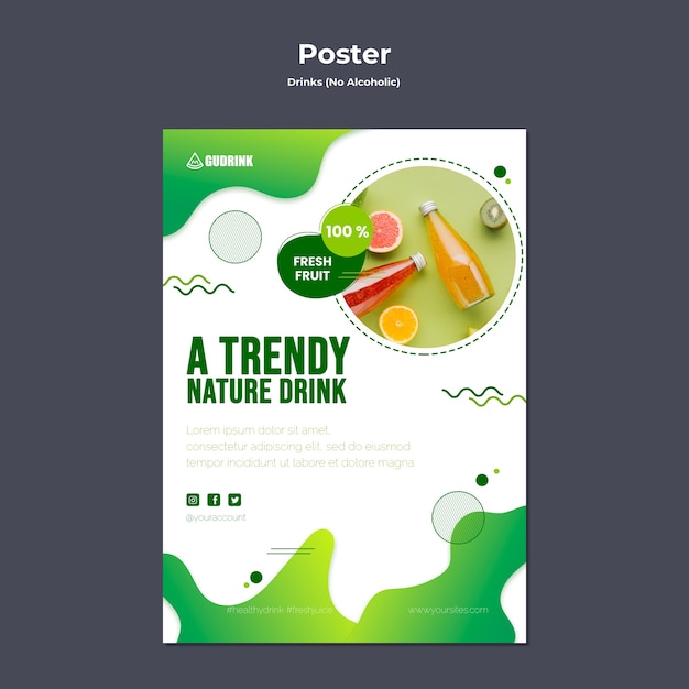 Gradient drink poster template design