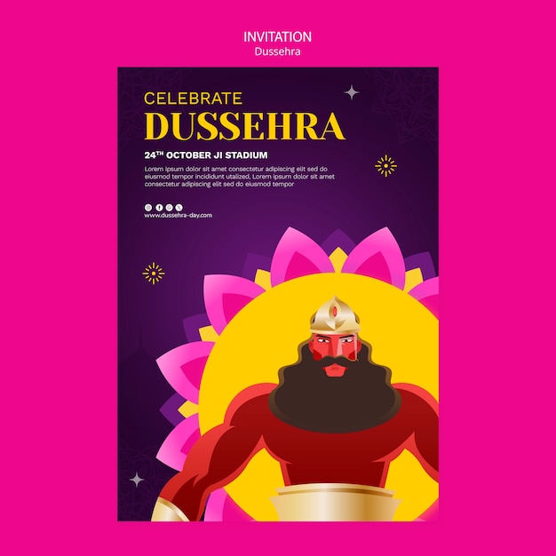 Free PSD gradient dussehra template design