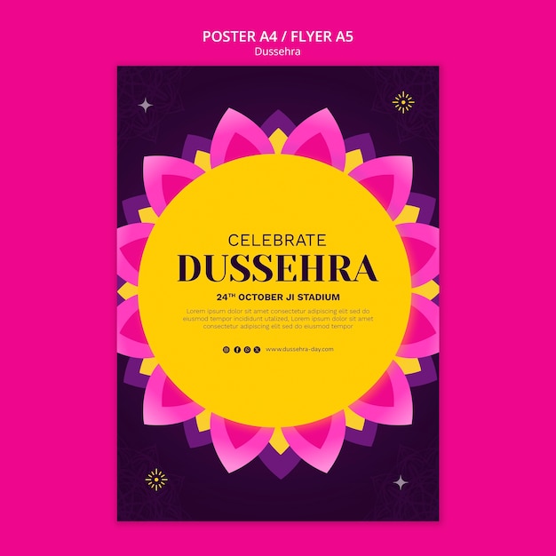 Free PSD gradient dussehra template design