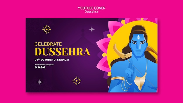 Free PSD gradient dussehra template design