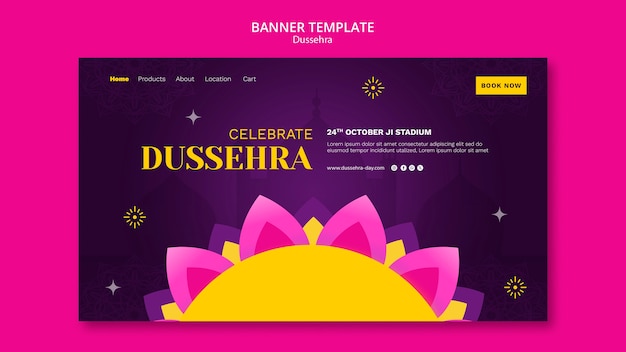 Free PSD gradient dussehra template design