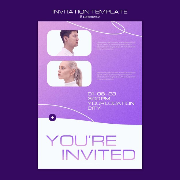 Gradient e-commerce invitation template