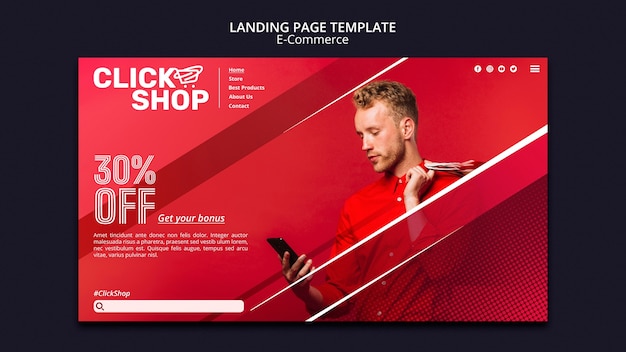 Gradient e-commerce landing page template