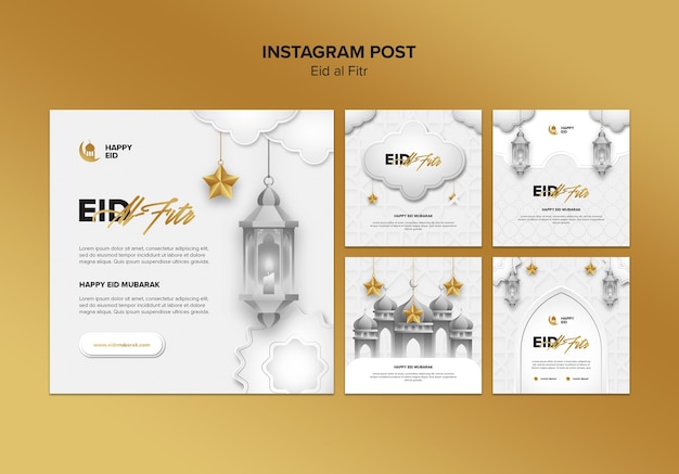 Free PSD gradient eid al-fitr template