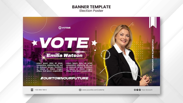 Gradient election horizontal banner template