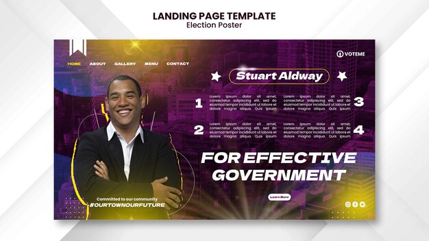 Gradient election landing page template