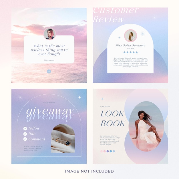 Free PSD gradient fashion instagram post set premium psd