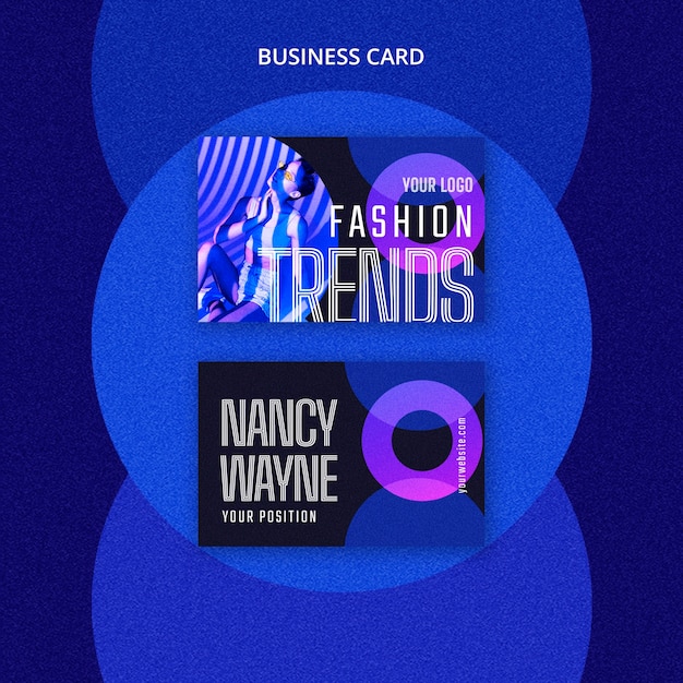 Free PSD gradient fashion trends business card  template