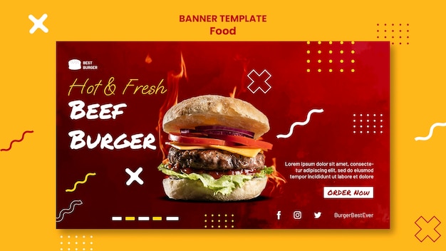 Gradient food banner template design