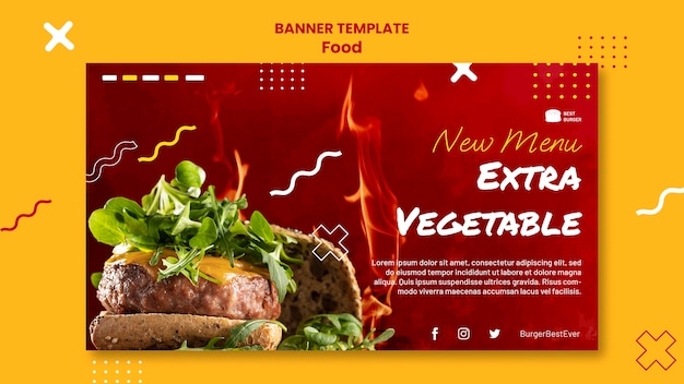 Free PSD gradient food banner template design