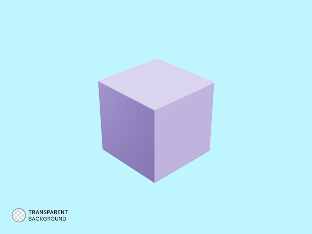 Gradient Geometric 3D Square Shape Illustration