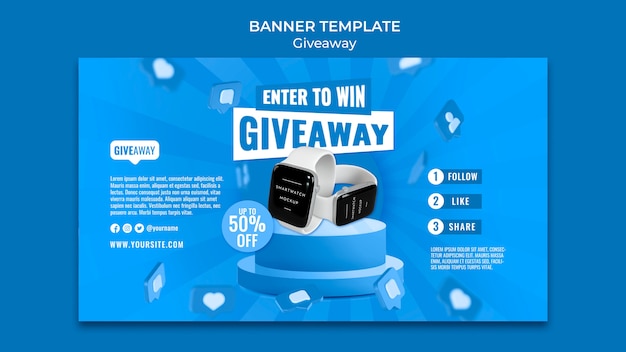 Free PSD gradient giveaway design template