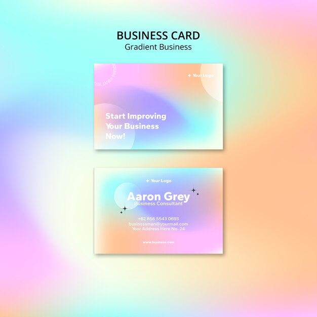 Gradient gradient business card template