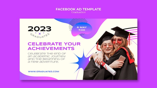 Gradient graduation event facebook template