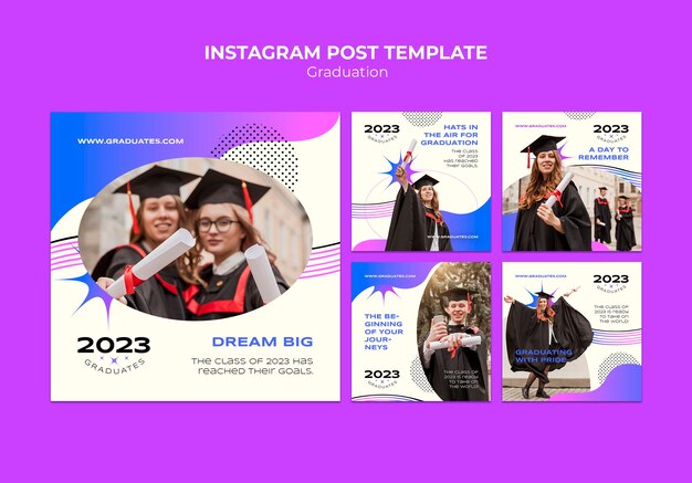 Gradient graduation event  instagram posts