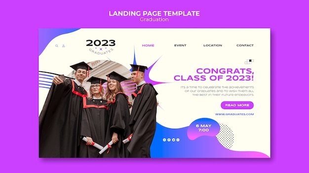 Gradient graduation event landing page