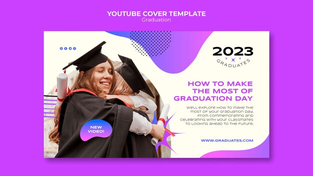 Gradient graduation event youtube cover template