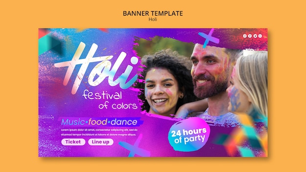 Gradient holi design template