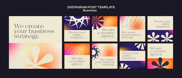 Free PSD gradient instagram posts collection for business