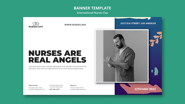 Gradient international nurses day banner template