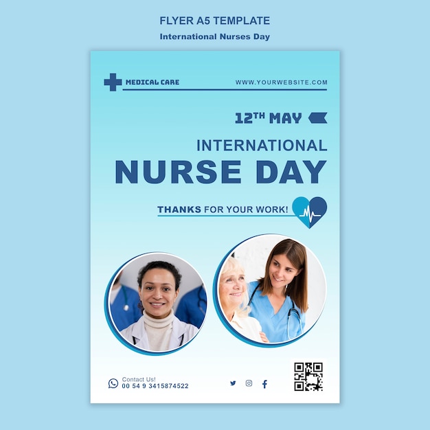 Gradient international nurses day poster template