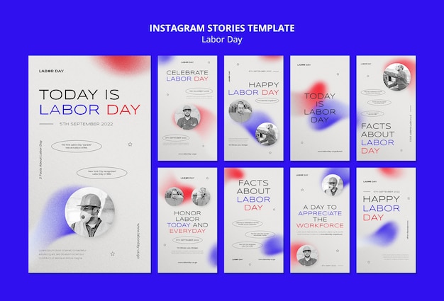 Free PSD gradient labor day design template