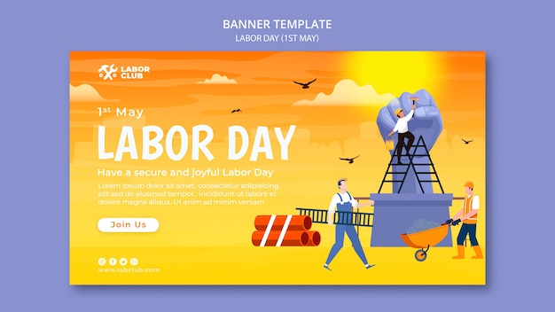 Gradient labor day landing page template design