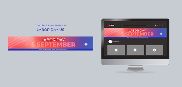 Free PSD gradient labor day template design