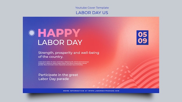 Free PSD gradient labor day template design