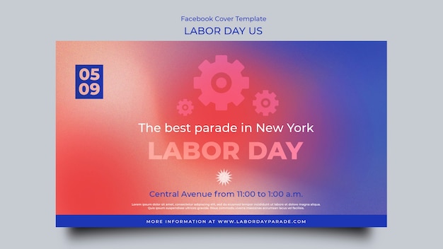 Free PSD gradient labor day template design